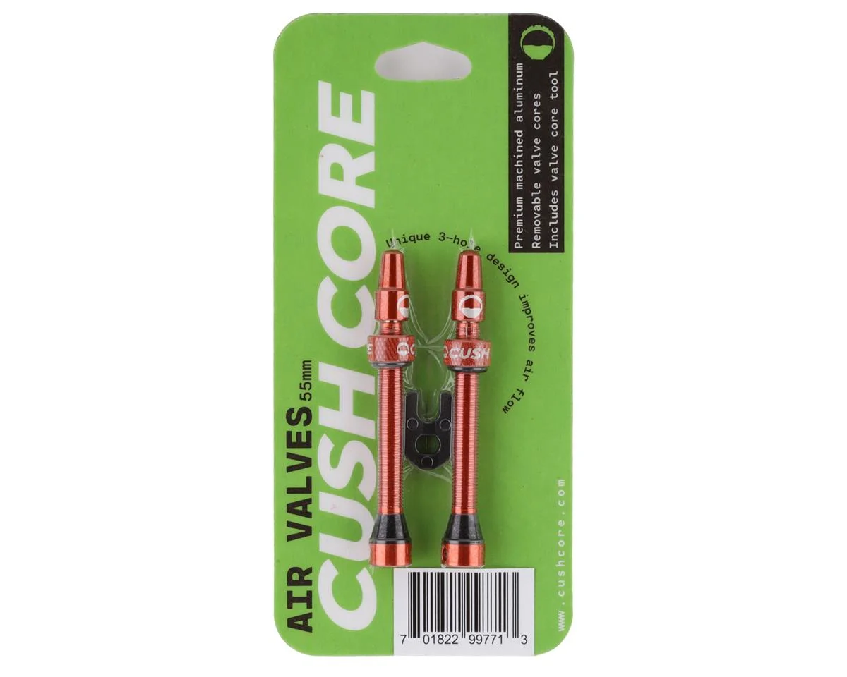 CushCore Air Valve Tubeless Valve Set (Orange) (55mm)